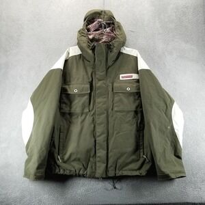 Foursquare Jacket Mens L Green Shell System 6K Hooded Ski Snowboard Winter